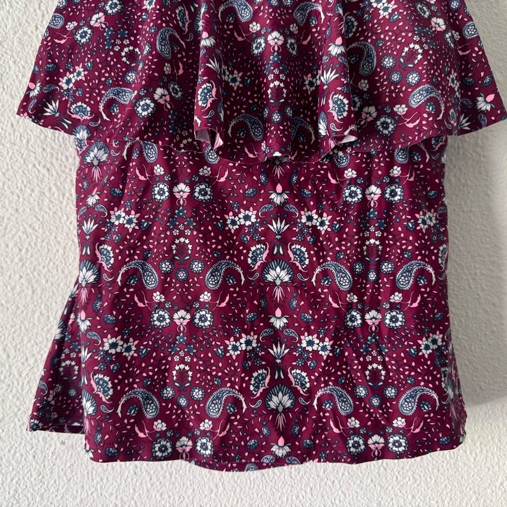 Arizona Jean Paisley Flounce Braided Tankini Swim Top Large Boho Beach - Picture 4 of 11